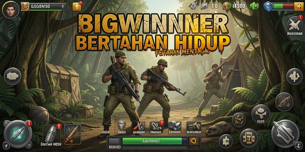 Tampilan antarmuka <strong>BIGWINNER</strong> yang memukau dan intuitif untuk game Bertahan Hidup.