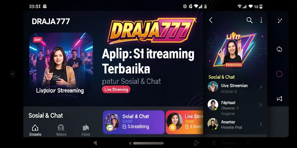 Tampilan antarmuka DRAJA777 saat Live Streaming yang menarik dan interaktif.