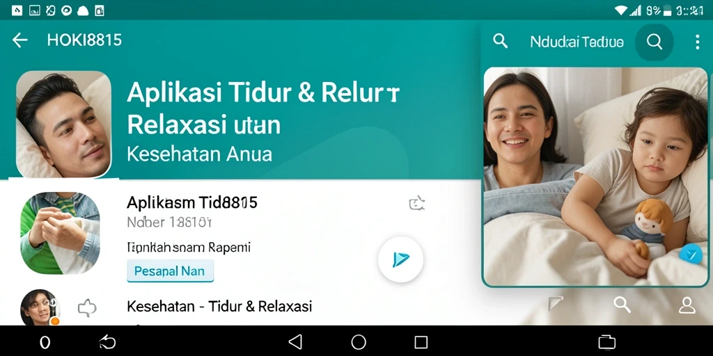Antarmuka HOKI8815 menampilkan pilihan suara dan meditasi untuk tidur.