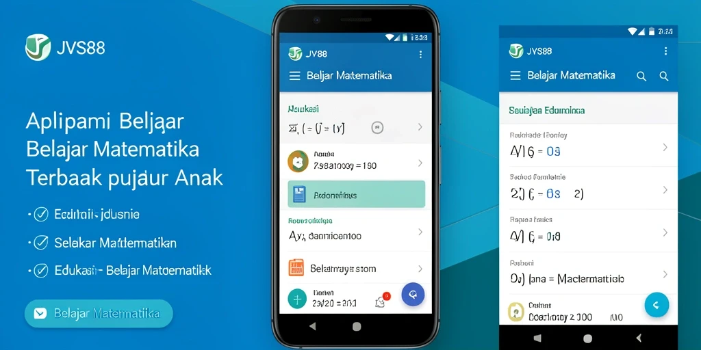 Tampilan antarmuka aplikasi JVS88 untuk Belajar Matematika yang menarik.