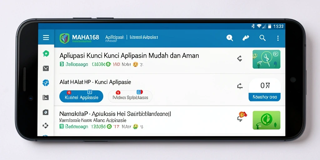 Antarmuka aplikasi MAHA168 yang sederhana dan intuitif untuk kunci aplikasi.