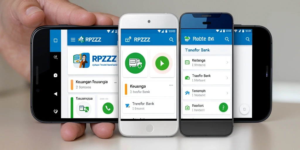 Tampilan antarmuka user-friendly aplikasi RPZZZ untuk Transfer Bank.